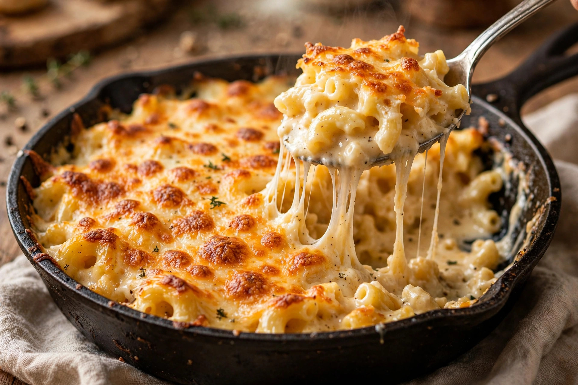 Homemade baked mac and cheese